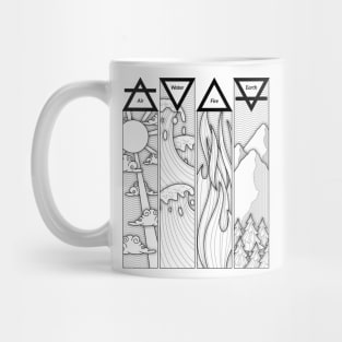 Air Fire Water Earth Four Elements Greek Triangle Symbols Mug